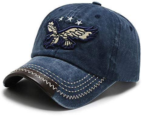 RUICHENG Baumwolle Baseball Cap Herrens Stickerei Sport Baseball Kappe Mütze Verstellbar (Blau)