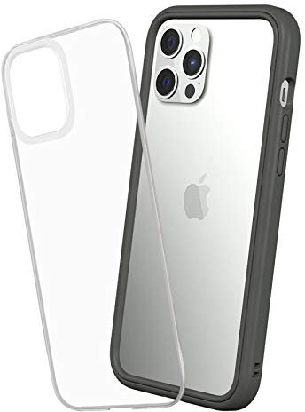 RHINOSHIELD Modular Case compatible with [iPhone 12 Pro Max] | Mod NX - Customizable Shock Absorbent Heavy Duty Protective Cover - Graphite