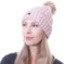 CRAGGI BAGS AND ACCESSORIES Damen Pink Cable Knit Warm Ski Outdoor Bobble Hat Bommelmütze, Rose, Einheitsgröße-L