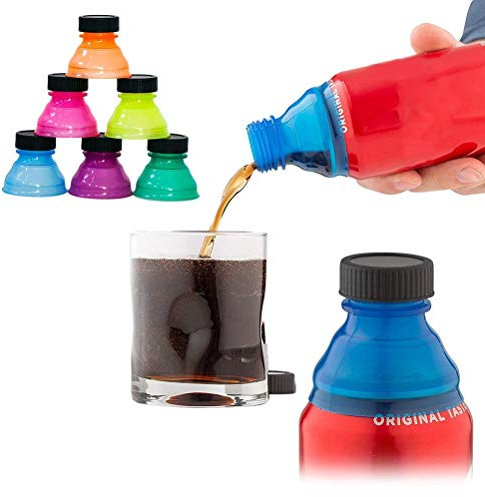 OUCRIY 6 PCS Can Cover Reusable Clear Soda Can Lids for Drinks, Anti-dust Can Cap, Flexible Durable Juice Soda Drink Bottle Cap for Keep Fresh, Random Color