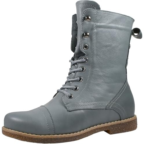 Andrea Conti Damen Stiefelette Schnürboot Leder 0348760 | Lederstiefelette mit Wechselfußbett Reißverschluss und Schnürung