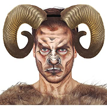 Struts Large Natural Brown Fantasy Faun Ram Horns Headband
