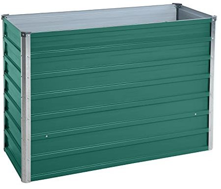 ESTEXO Hochbeet Metall Pflanzbeet Gemüsebeet Stahl Beet Pflanzkasten Blumenbeet Garten Verzinkt Gartenbeet RAL6005 (Moosgrün) 100x40x77 cm