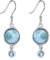 VONALA Natürlicher Larimar Ohrhänger für Damen 925 Sterling Silber Larimar Edelstein Blauer Topas Schmuck für Mutter Gilrs