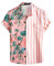 VATPAVE Herren Flamingo Hawaii Hemd Männer Freizeit Kurzarmhemd Sommer Strandhemd Festival X-Large Rosa Insel