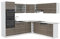 Vicco Eckküche R-Line, Küchenzeile in L-Form, Edelgrau/Weiß, 237 x 247 cm, AP Marmor