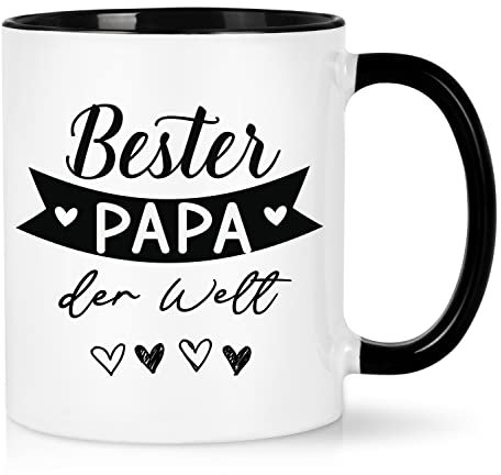 Joymaking Tasse Bester PAPA der Welt, Geschenkidee für Papa zum Geburtstag, Vatertag, Weihnachtsgeschenke für Papa, Vatertag Geschenk Kaffeetasse, 320ml Schwarz