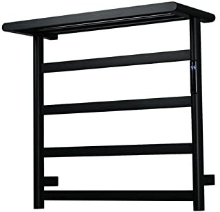 WRJAHCG Scaldasalviette Elettrico, Portasciugamani Elettrico Piccolo Scalda Asciugamani Asciuga Salviette con LCD Controllo Touch, Timer, Termostato,Nero