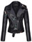 Giolshon Giacca da Donna in Pelle Artificiale Motociclista da Primavera e Autunno Flral Giacca Stampata Casual Corta 1702020 Nero L