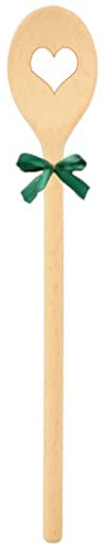 kräftiger Marken-Kochlöffel aus Holz, extra stabil mit Herz und Schleife, Handmade aus Deutschland von teemando®