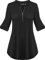 Womens Tops, Long Sleeve T Shirt Women, Black Tops for Women UK 3/4 Sleeve V Neck Fall Jersey Work Polo Tee Shirts