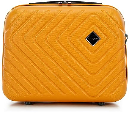 WITTCHEN Valise cosmétique Valise de Voyage en ABS Bagages Trousse de Toilette en ABS Sac cosmétique Femme Homme Étui de Voyage Cube LineOrange