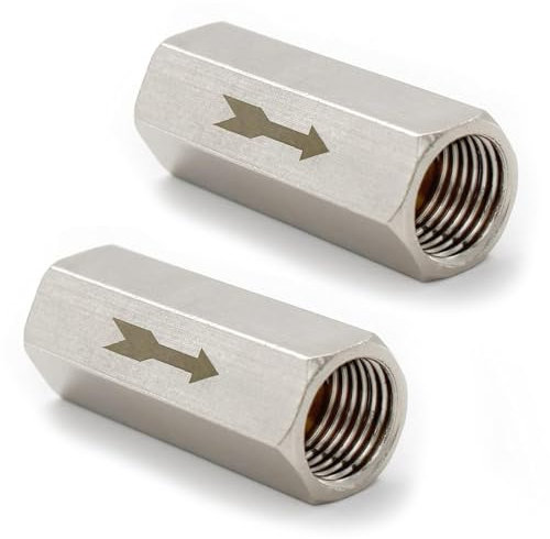 PSOWQ Rückschlagventil 1/4 Zoll 2 Stück, Luftdruck Rückschlagventil, aus Messing Sechseckiges Pneumatisches Einwegventil Rückschlagventil, Verwendet für Kessel und Druckbehälter