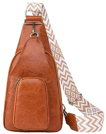 VaiKanhai Nordlicht Taschen Damen Original Stilvolle Schultertasche, Hüfttasche, Taille, einfarbiges Muster mit PU-, Umhängetasche, Reise, Sport, Umhängetasche Zubehör Taschen Nähen (Brown, One Size)
