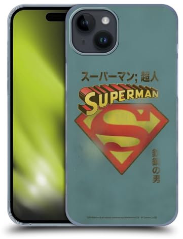 Head Case Designs Offizielle Superman DC Comics Japanisches Logo Vintage Mode Harte Rueckseiten Handyhülle Hülle Huelle kompatibel mit Apple iPhone 15 Plus