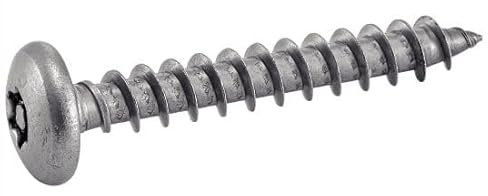 ACTON Vis à bois tête cylindrique large six lobes inviolable - Avec téton central pour penture - Inox A2 6x50 mm - Boîte de 100 - Vis, pointes, boulons