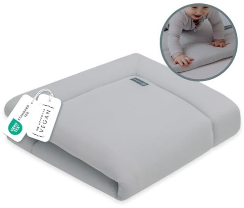 emma & noah Premium Baby Krabbeldecke, Extra Weich Gepolstert, Oeko-TEX - Frei von Schadstoffen, Bio-Baumwolle, Hochwertige Verarbeitung (Essential Grau, 120x120 cm)