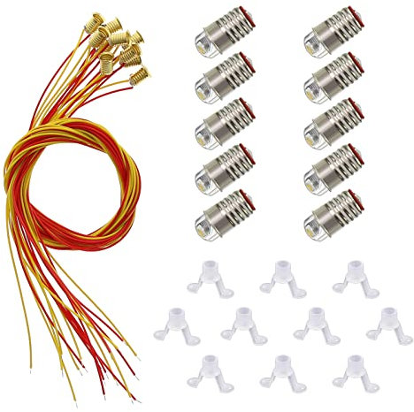 Evemodel 10 STK. warm weiß Modell LED Schraubbirne und Standfuß Beleuchtung 9V-14V Lampe