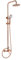 MICE - Columna de ducha extensible 88-125 CM - Kit de ducha - Monomando de Barra de ducha con Rociador alcachofa Felxo Oro Rosa Cepillado BDR001/ORC