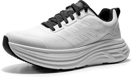 NORTIV 8 Women's Walking Shoes Cushion Running Tennis Shoes ActiveFloat Non-Slip Comfortable Breathable Workout Gym Sports Athletic Fashion Sneakers,Size 8.5,White,SNWS245W