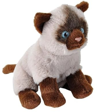 Wild Republic Pocketkins Eco Siamkatze, Plüschtier, 12 cm, Plüschspielzeug, Hergestellt aus recycelten Materialien, Umweltfreundlich, Siamés