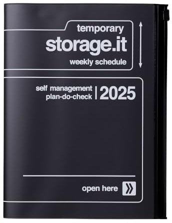 MARK'S 2024/2025 Taschenkalender A5 vertikal, Storage it, Black: Von September 2024 bis Dezember 2025