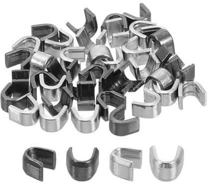 QUARKZMAN 40 Stück Reißverschluss Stopper Schieberhalter #8 U Form Stopper Reissverschluss Zipper Ersatz für Taschen Mäntel Jacken Geschlossene Zipper, metallisch schwarz & silberfarben