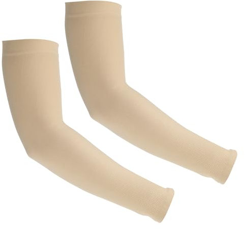 PATIKIL 1 Paire de Manchettes, Manches de Protection Solaire pour les Bras, Manchettes Rafraîchissantes pour les Sports, la Randonnée, l'Équitation, Beige