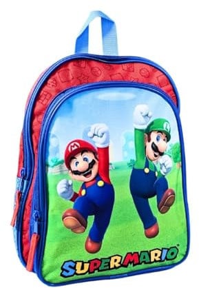 mybagstory - Rucksack für Jungen - Mario - Kind - Schule - Kindergarten - Kita - Grundschule - Schulranzen für Jungen - Größe 30 cm - verstellbare Träger - Geschenkidee Mario - Rot/Blau, Enfant, Mario