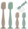 Baby Diaper Cream 4 Pack Silicone Diaper Cream Applicator Baby Butt Paste Spatula Nappy Cream Brush for Newborn 2 x Large Size 2 x Small Size (Green+Khaki)