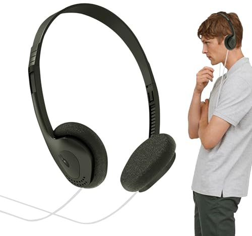 Buerfu Retro Over-Ear Headphone,Lightweight Earphones | Lightweight Portable Style Wired Headphone, Comfortable Vintage Stereo Earphone for Walkman, Player