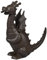 Gusseiserner Wasserspeier Drache - Dunkelbraune Garten Deko Figur für Teichpumpe und Springbrunnen - Langlebige und wetterfeste Gartendekoration aus robustem Gusseisen für den Außenbereich