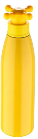 UNITED COLORS OF BENETTON. Botella de agua de pared única 750ml en acero inoxidable color amarillo con tapa de grifo.