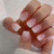 GlamRays Lot de 24 faux ongles courts, carrés, en acrylique brillant, pour femmes et filles, rose ombré
