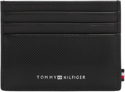 Tommy Hilfiger Uomo Porta Carte Foundation in Pelle, Nero (Black), Taglia Unica