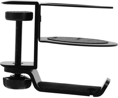 HOLIDYOYO 360° Rotating Headphone Holder Stand Desk Cup Clamp Gaming PC Accessory Headphone Cup Rack Black