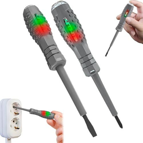 2-in-1 High Torque Strong Magnetic Screwdriver Electricity Detector, Non-Contact Voltage Tester Pen, High Torque Alloy Dual Light Color Light Measuring Electric Pen, 12V-220V Non Contact (2PCS)