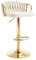 WOLTU Barhocker höhenverstellbar, Barstuhl 360° drehbar, Küchenhocker mit geflochtener Rückenlehne Fußstütze, Samtstuhl mit Metallrahmen, Creme, BH426cm-1