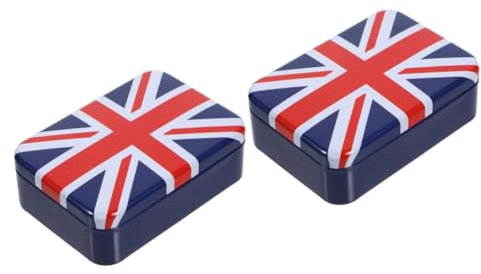 COLLBATH 2 Stücke Box Box Weißblech Lagerung Helle Farbe Cookie Zinn Deckel Für Urlaub