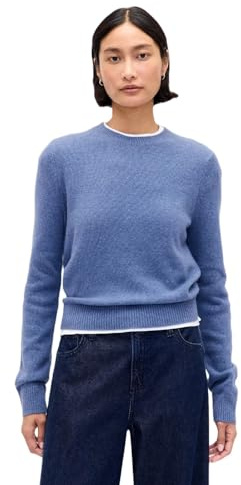 GAP Women's Cashsoft Crewneck Pullover Sweater, Blue Heather, X-Large