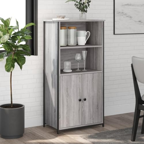 BOWEKAM Home & Garden-Highboard grau Sonoma 62x36x121,5 cm Holz-Möbel Wahl