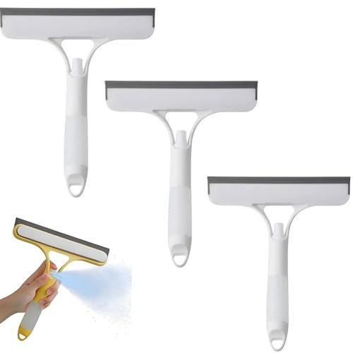 3 in 1 Window Scraper, Window Cleaning Spray with Spray Bottle, Multipurpose Glass Cleaning Rubber Scraper, Efficient Cleaning Without Streaking, Suitable for Walls, Car Windows, Bathrooms, Kitchens