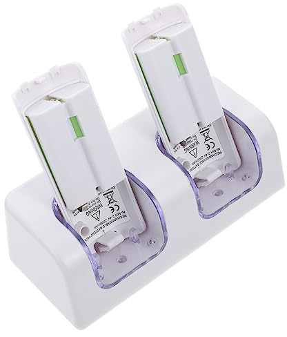 DIYEAH Chargeur de Station pour Manette de Jeu de Chargeurs et Batteries Rechargeables Blanc avec Emplacements Compatible avec Wii