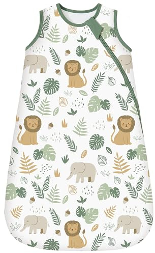 Chilsuessy Baby Schlafsack 2.5 Tog Ganzjahresschlafsack Babyschlafsack Neugeborene Winterschlafsack, 2.5 Tog/Löwen Wald, 67cm/0-6 Monate