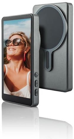 MOJOGEAR VS2 Selfie Vlog Monitor Kompatibel mit iPhone und Android - Grau - Drahtloser 4,02 Zoll IPS Bildschirm, magnetisch & Mag Safe kompatibel mit Fernbedienung für Vlogging und Selfies