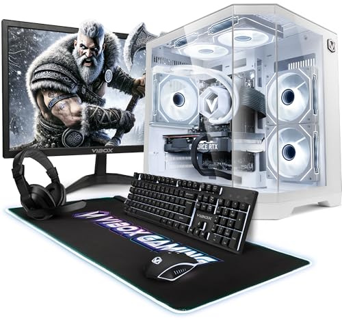 Vibox IV-639 Gaming PC Komplett • AMD Ryzen 7 5700X 8-Kern • Nvidia RTX 5050 8GB • 16GB RAM • 500GB SSD • Windows 11 • Monitor 23 Zoll • WLAN 6 + Bluetooth 5.4