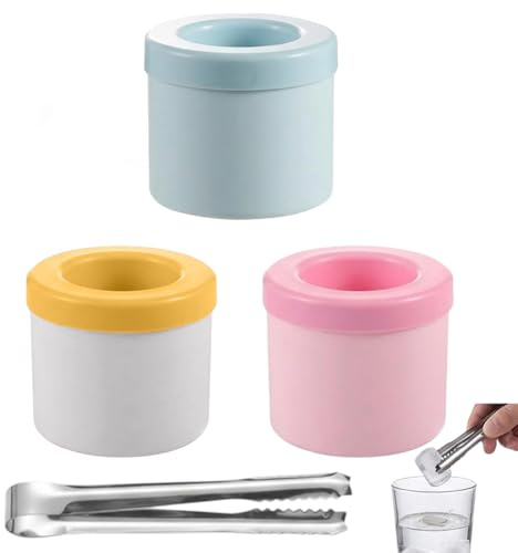 4 PCS Mini Ice Cube Trays, Mini Ice Cylinder, Small Ice Cube Tray with Lid and Tongs, Reusable Ice Cubes, Silicone Ice Cube Tray with Lid