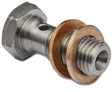 PrecisionGeek® M10 x 1.25 Banjo Bolt – Stainless Steel AISI 303 – Hydraulic Brake & Fuel Line Bolt (M10x1.25 x 18mm – Standard – 1 Pack)