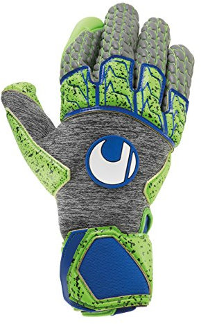 Uhlsport Herren Tensiongreen Supergrip Reflex Torwarthandschuhe, Dark grau Melange/Fluo gr, 11