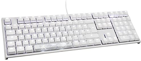 Ducky ONE 2 White Edition PBT bianco tastiera gaming , MX-Brown , bianco LED, mechanical keyboard , tastiera computer con filo , tastiera numerica